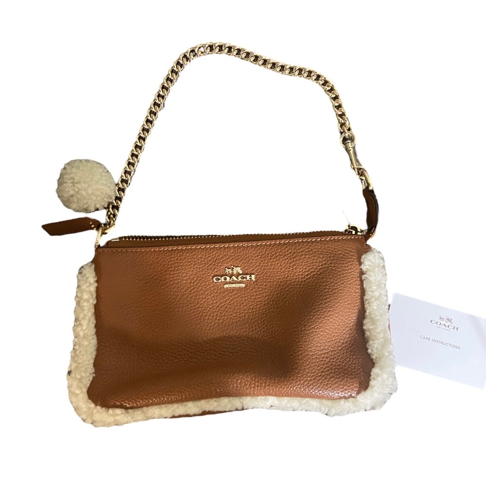 Coach brown mini leather handbag